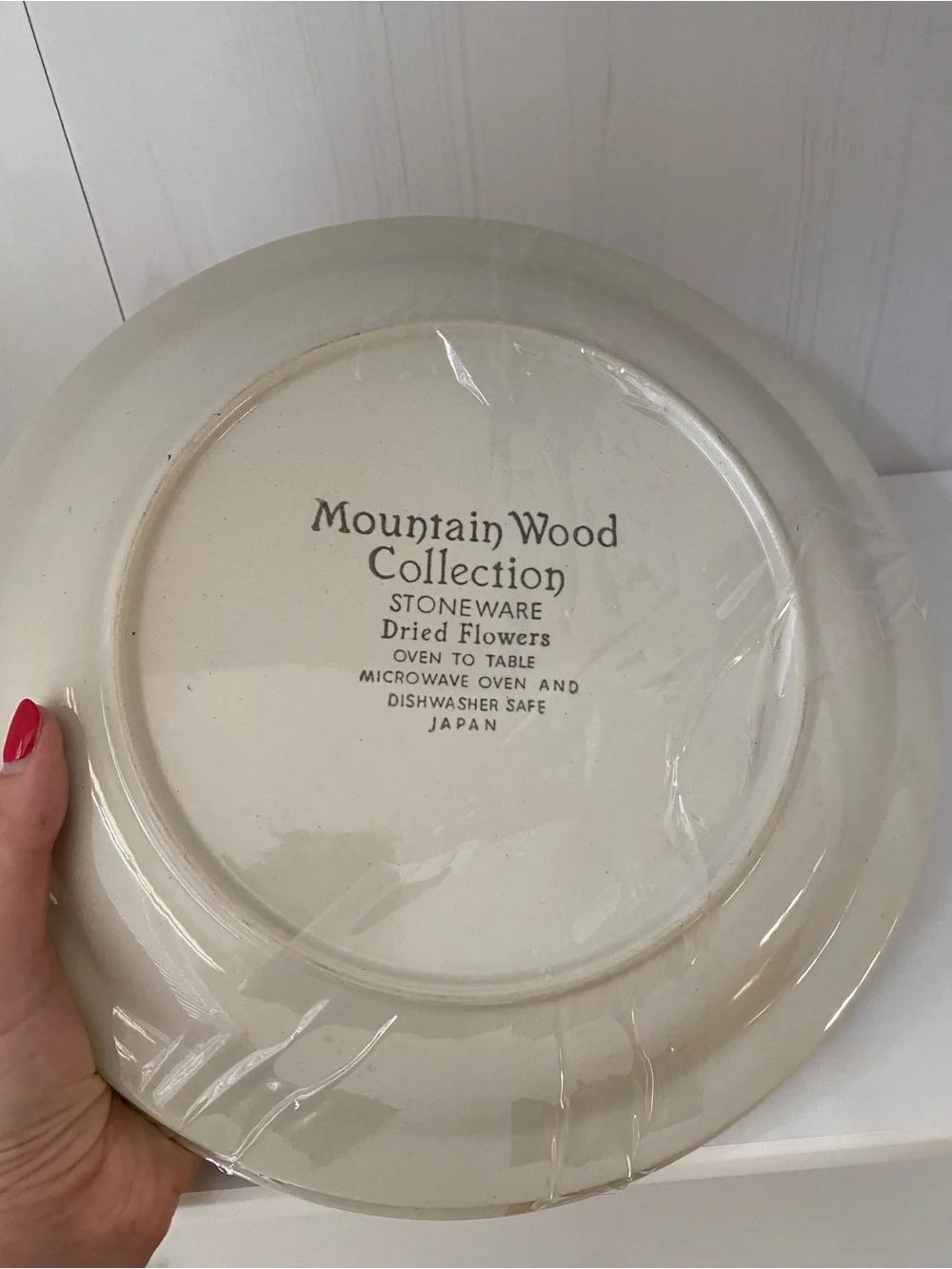 Vintage Floral Stoneware Dinner Plate - Brown & Cream